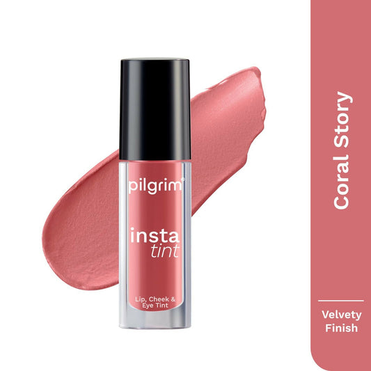 Pilgrim 3 In 1 Lip, Cheek And Eye Tint With Goodness Of Spanish - Coral Story - 02