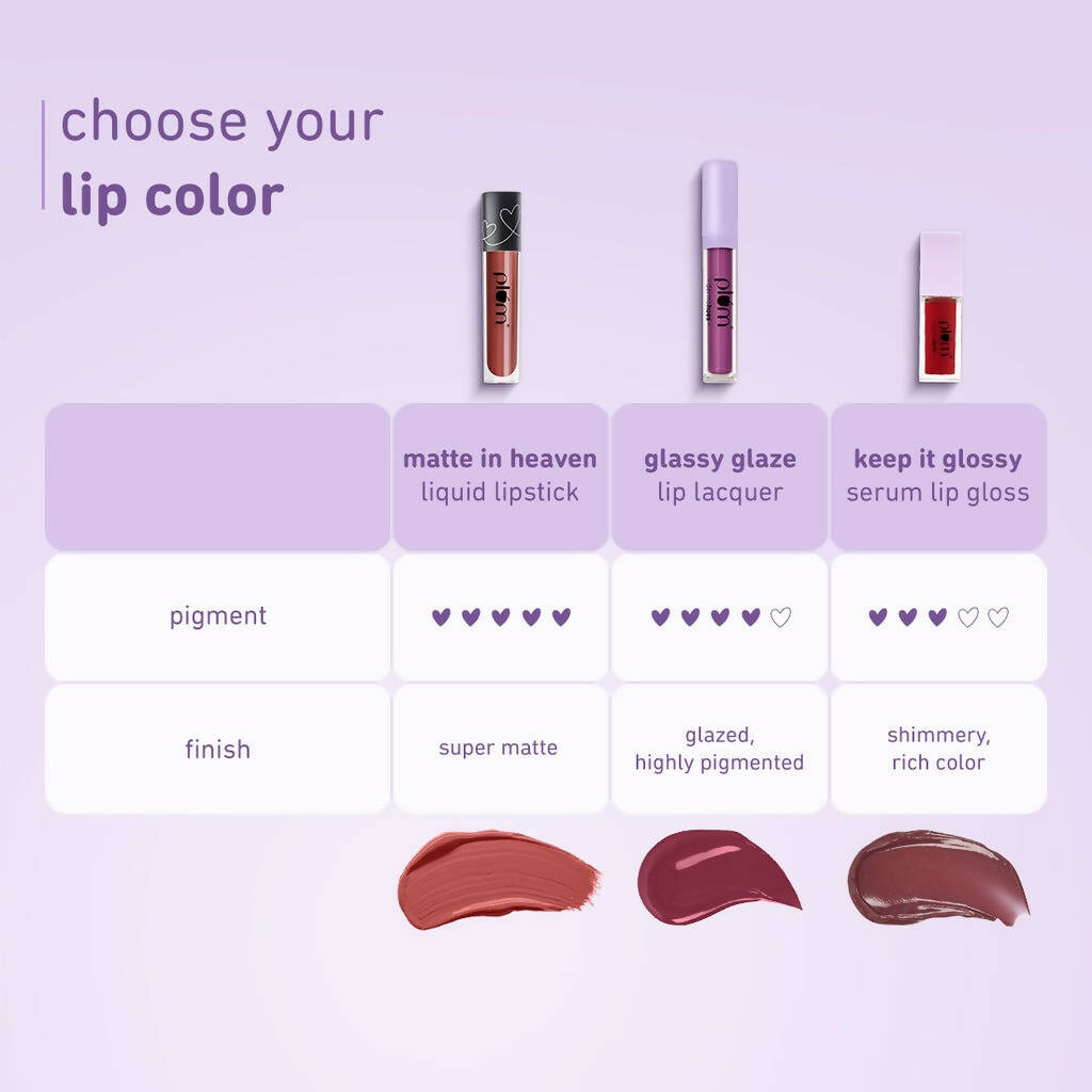 Plum Glassy Glaze Lip Lacquer 3-in-1 Lipstick + Lip Balm + Gloss 09 Toasted Almond