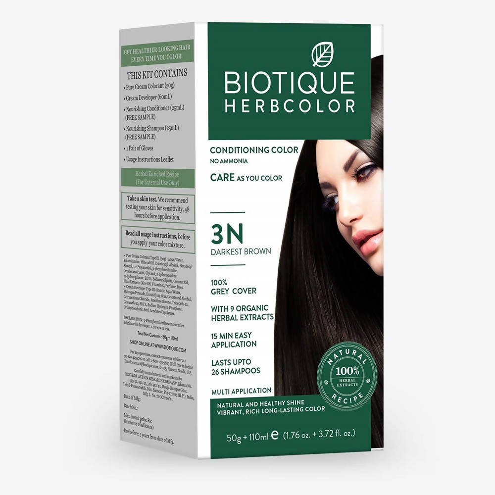 Biotique Herbcolor 3N Darkest Brown - BUDNE