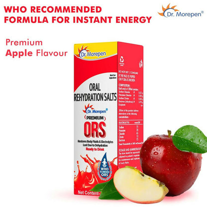 Dr. Morepen Premium ORS Drink With Electrolytes for Instant Hydration Apple Flavour