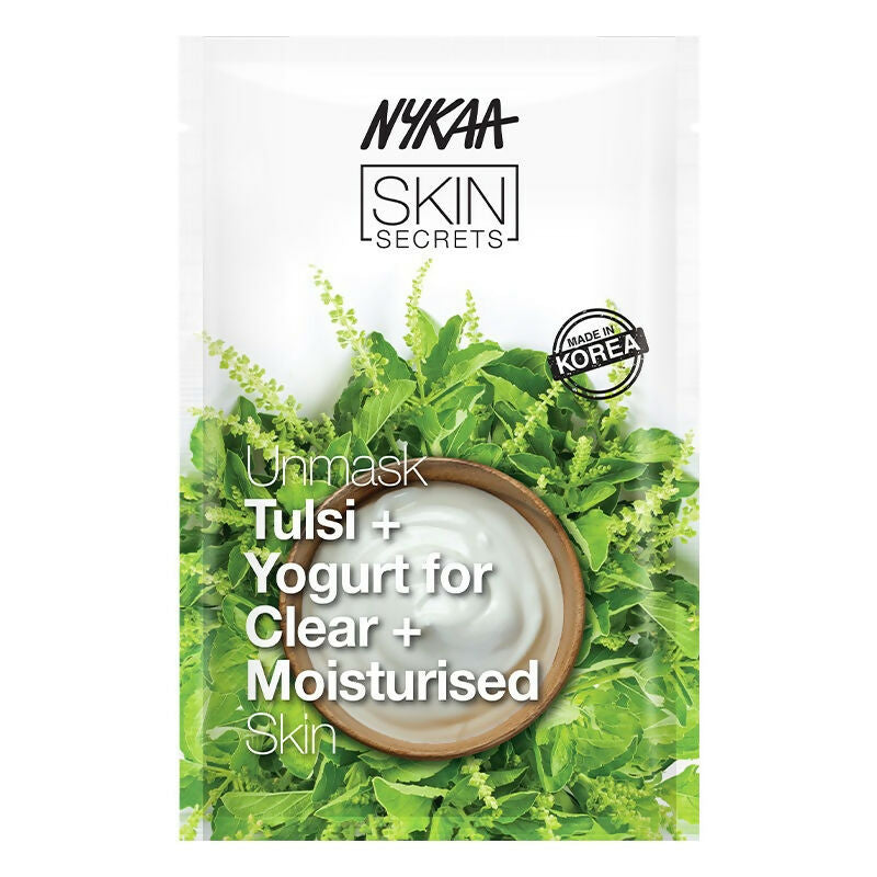 Nykaa Skin Secrets Indian Rituals Tulsi + Yogurt Sheet Mask For Clear & Moisturised Skin