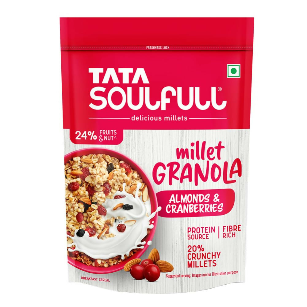 Tata Soulfull Millet Granola (Almonds & Cranberries) - BUDNE