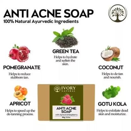 Ivory Natural Anti Acne Soap - Restore Radiance & Nourish Skin For Both Men & Women