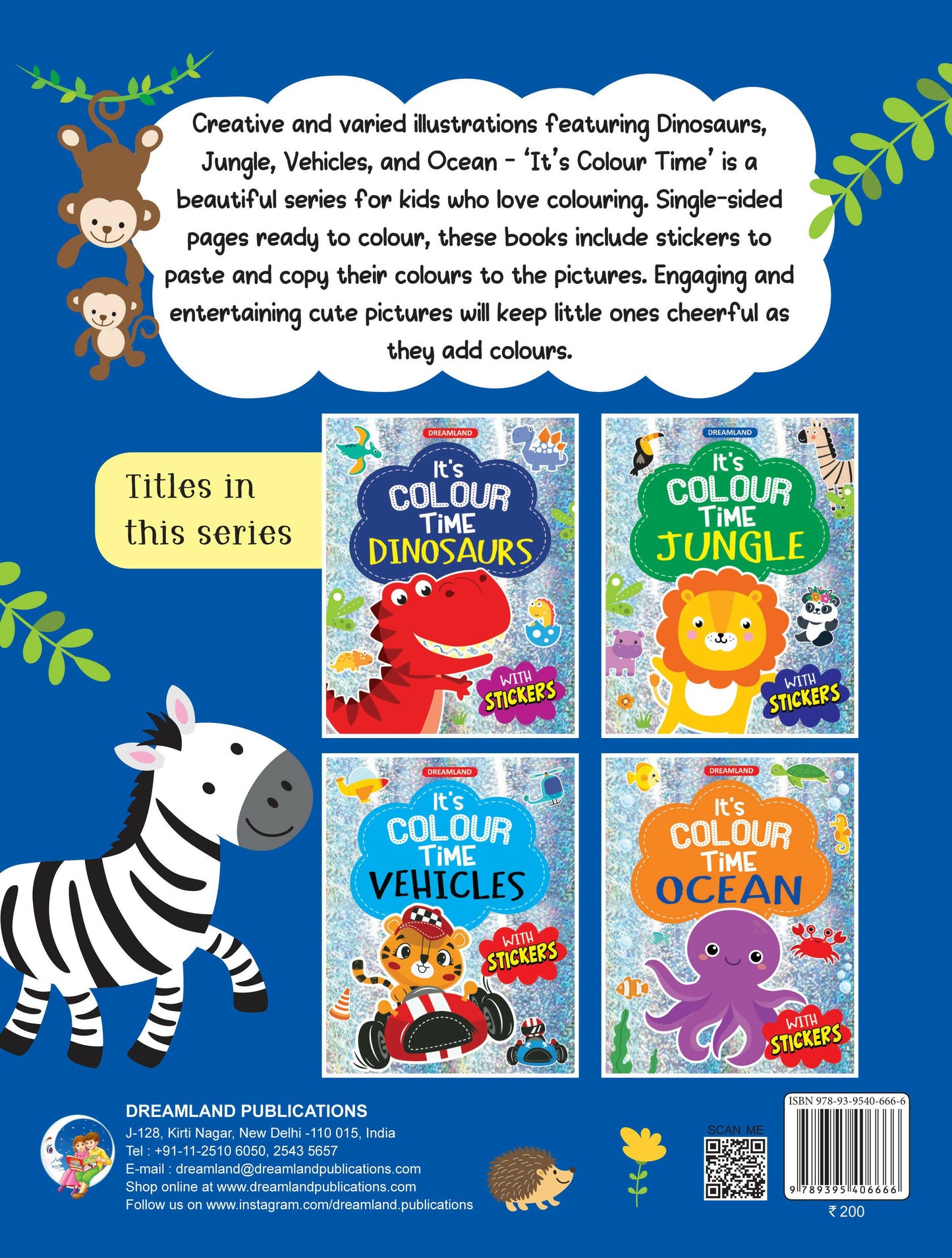 Dreamland Jungle- It's Colour time with Stickers : Children Drawing, Painting & Colouring Book