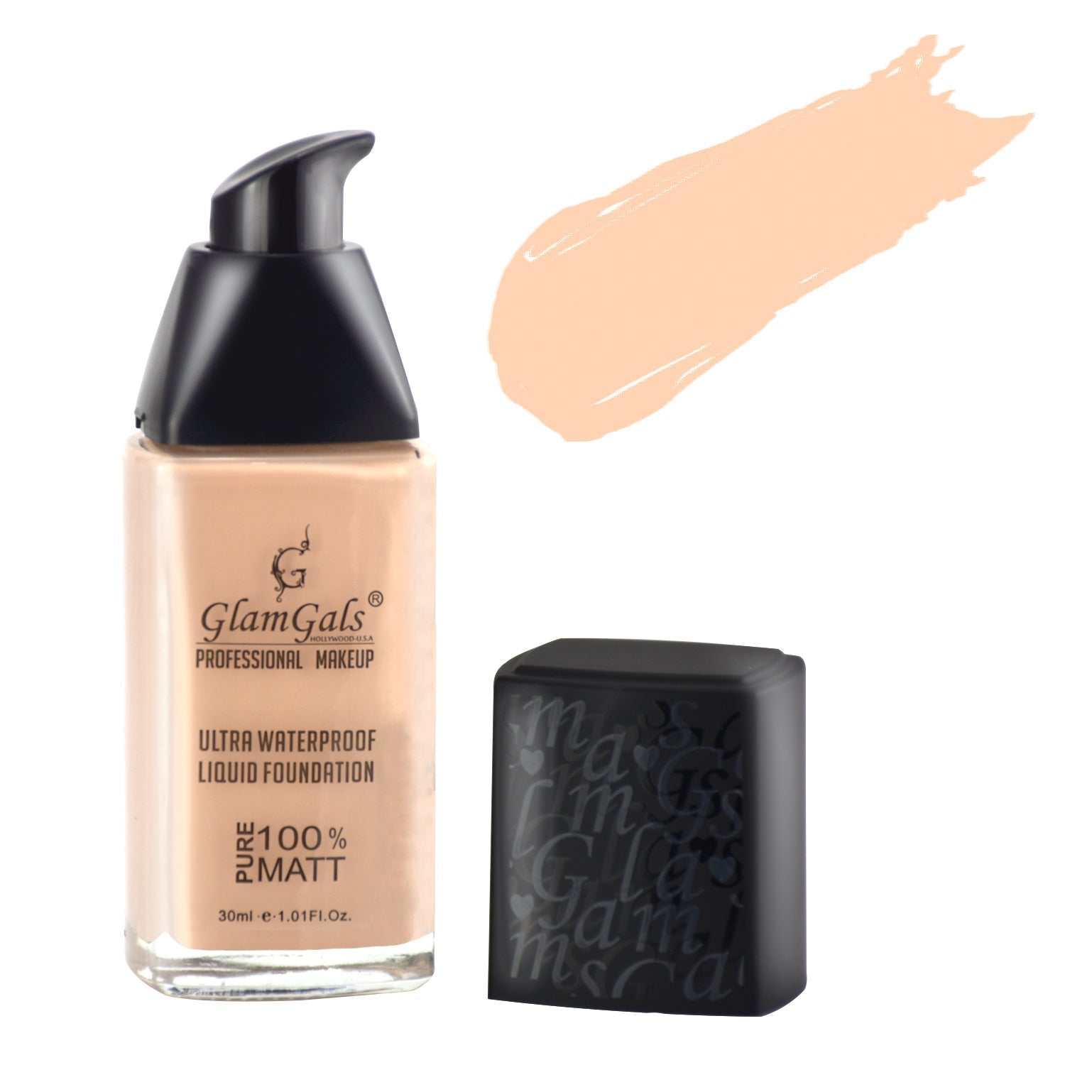 Glamgals Hollywood-U.S.A Matte Finished Ultra Water Proof Liquid Foundation - Pink - BUDNE