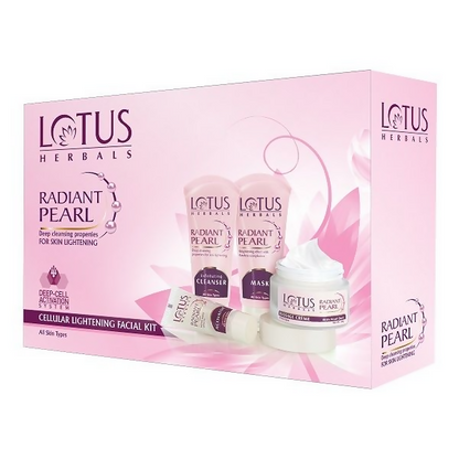 Lotus Herbals Radiant Pearl Cellular Lightening Facial Kit (170g) - BUDNE