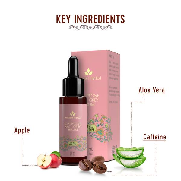 Avimee Herbal Scalptone Grey Hair Serum For Natural Hair Color With Hyaluronic Acid & Caffeine