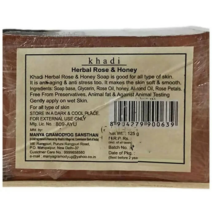 Khadi Natural Herbs Herbal Rose and Honey Soap