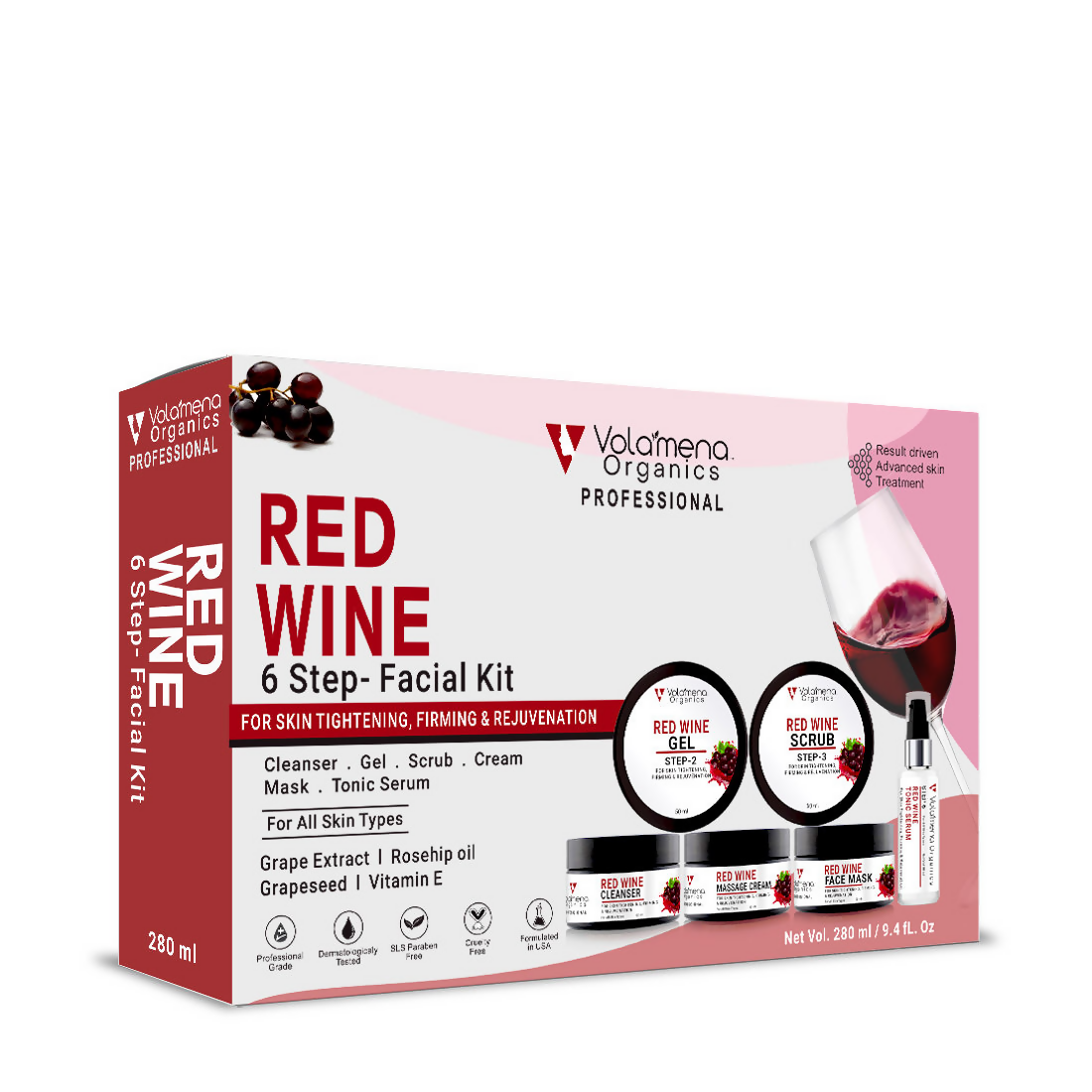 Volamena Organics Red Wine Facial Kit - 300GM