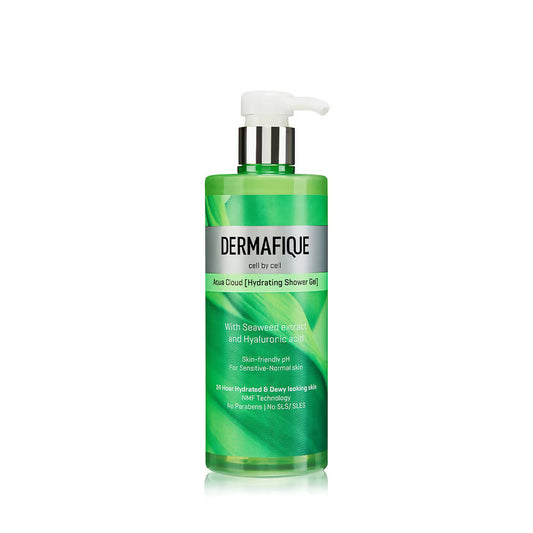 Dermafique Aqua Cloud Hydrating Shower Gel - Hyaluronic Acid, 24 hrs Hydration & Dewy-looking Skin