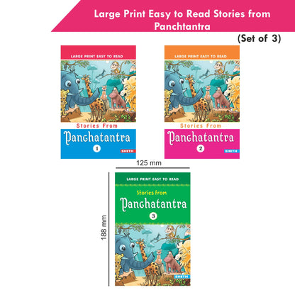 Large Print Easy to Read Panchtantra Stories Books Set of 3| Children Stories Books Ages 4-8 Year