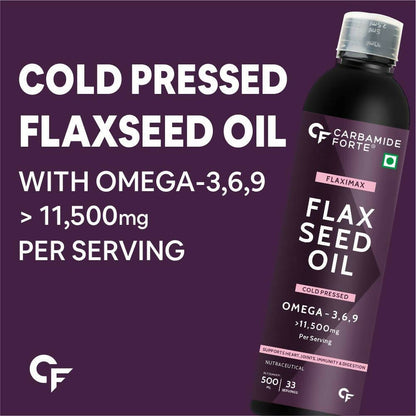 Carbamide Forte Flaxseed Omega 3 6 9 Oil for Eating Skin & Hair Growth