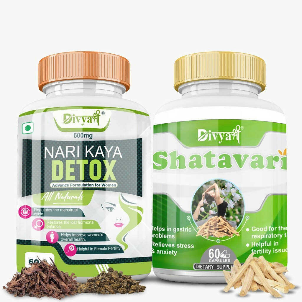 Divya Shree Nari Kaya Detox Capsule and Shatavari Capsule Combo -  usa australia canada 