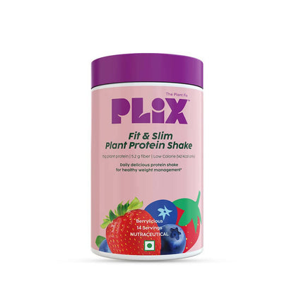 PLIX The Plant Fix Fit & Slim Smoothie Plant Protein Shake Powder - Strawberry -  USA 