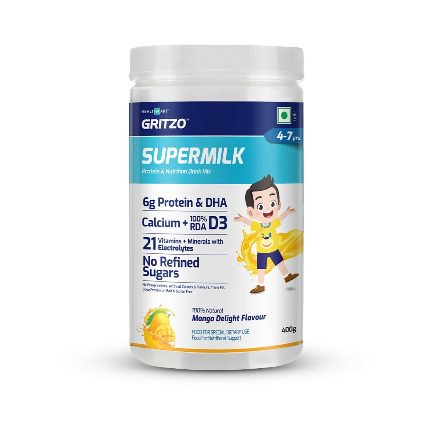 Gritzo SuperMilk 4-7y (Active Kids) Health Drink for Kids - BUDNE