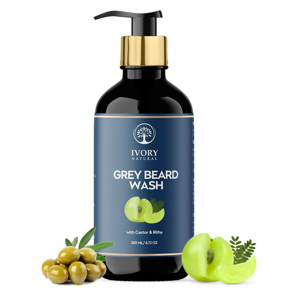 Ivory Natural Grey Beard Wash For Beard Graying And Restoring Beard'S Natural Black Shade