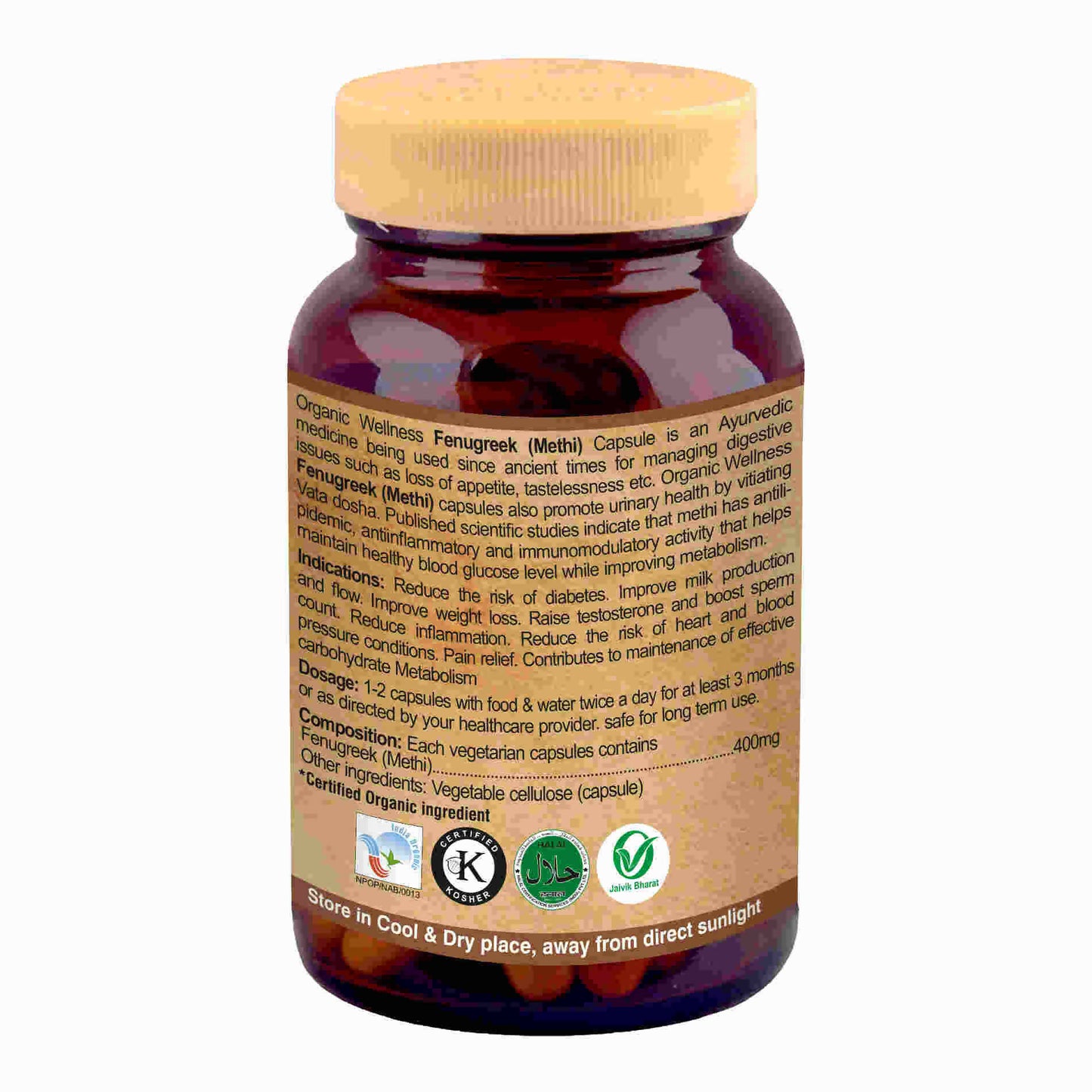 Organic Wellness Fenugreek (Methi) Vegetarian Capsules