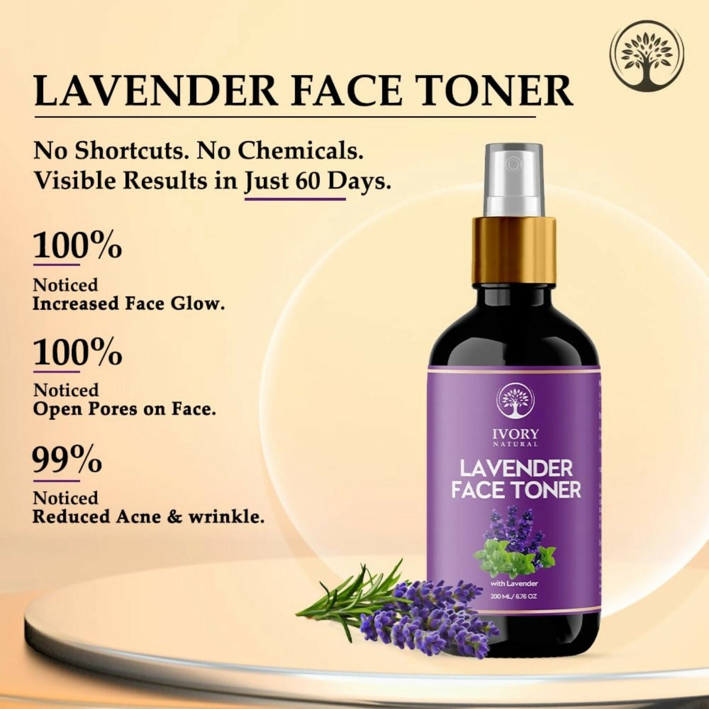 Ivory Natural Lavender Facial Toner For Acne, Even Skin Tone