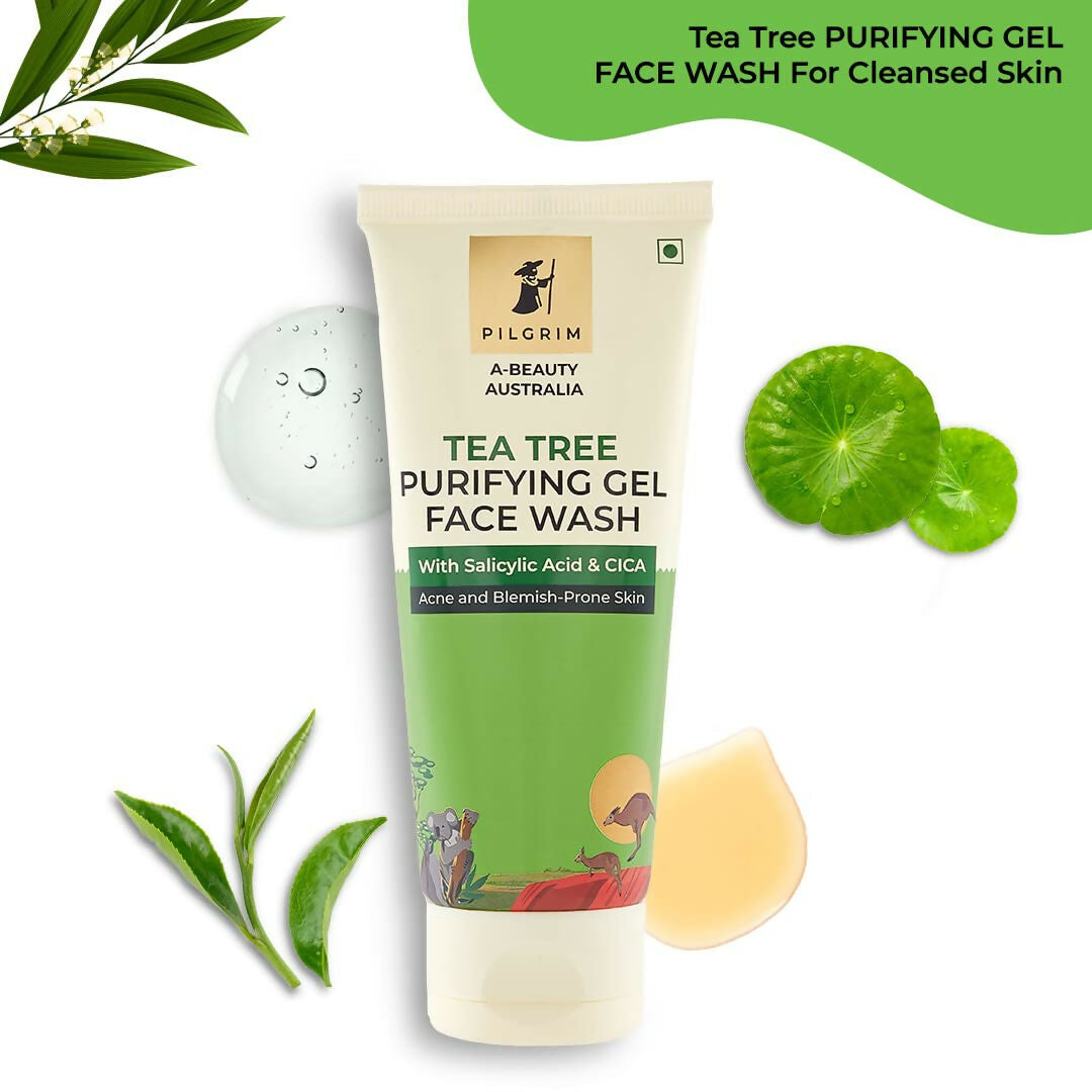 Pilgrim Australian Gel Face wash Purifying with Tea Tree, 1% Salicylic acid & CICA For Oily Skin, Acne And Pimples