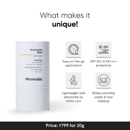 Minimalist SPF 50 Sunscreen Stick