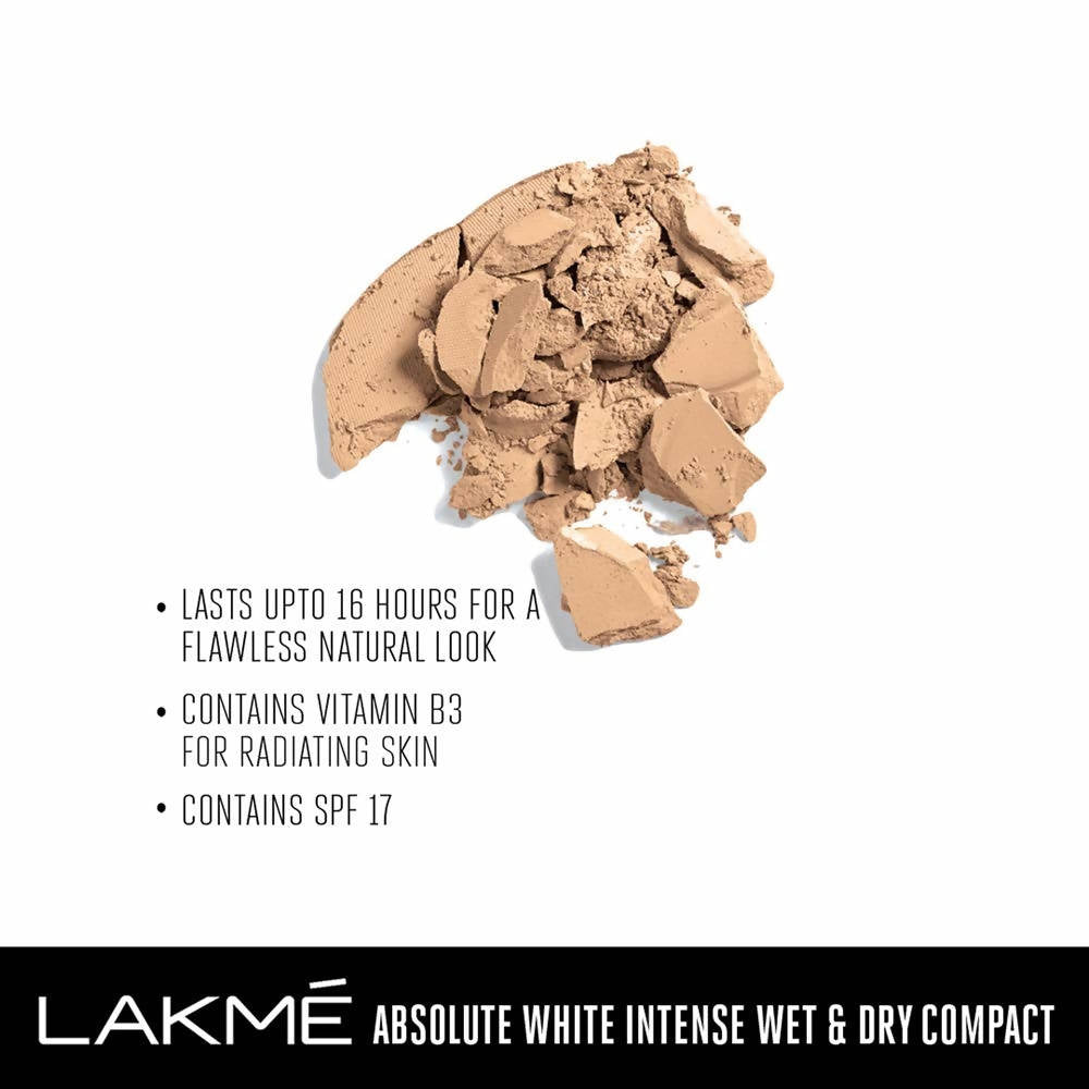 Lakme Absolute White Intense Wet and Dry Compact - Beige Honey