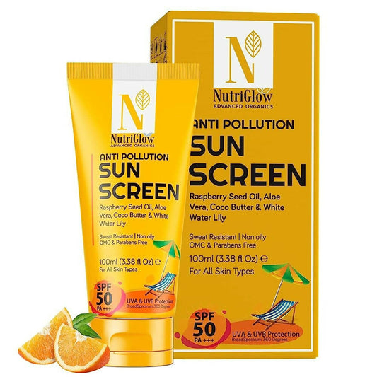NutriGlow Advanced Organics Anti Pollution Sun Screen SPF 50 PA+++ - BUDNE