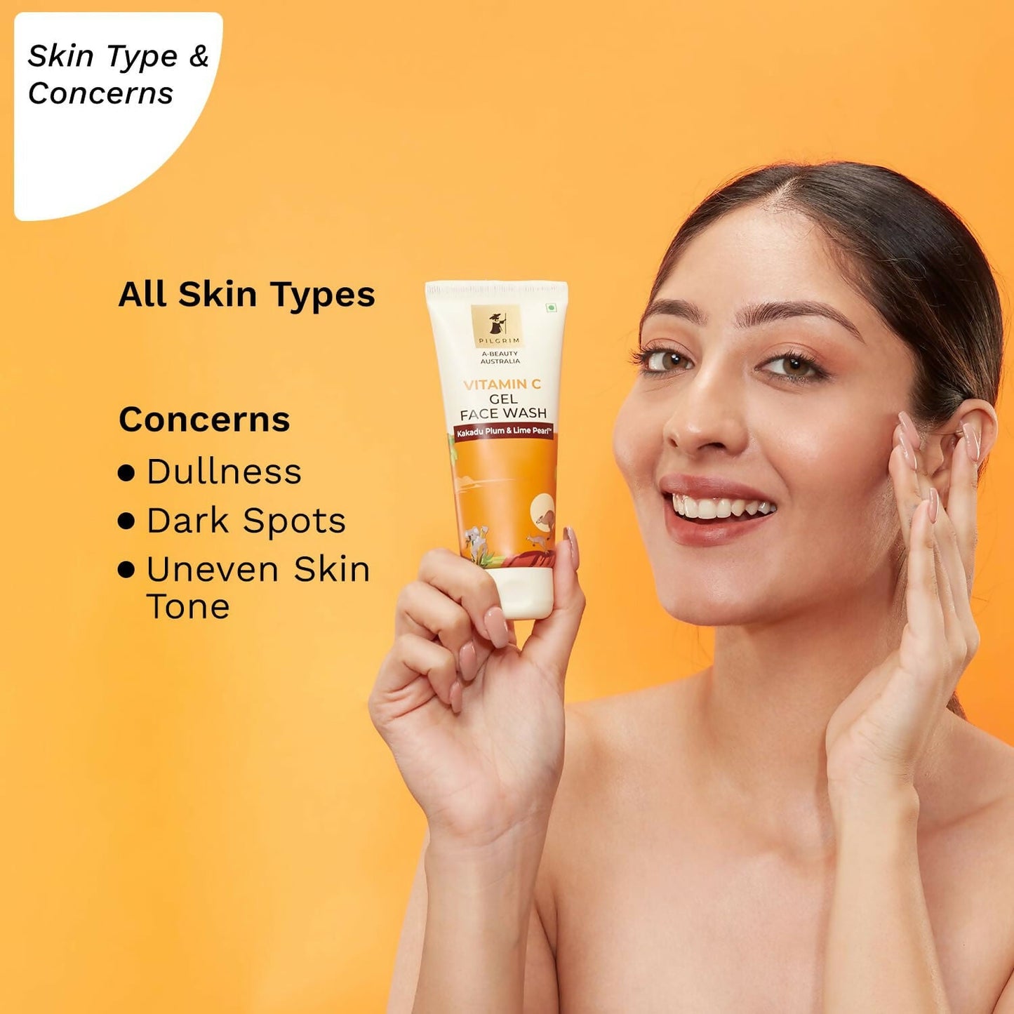 Pilgrim Australian Vitamin C Gel Face Wash For Glowing Skin With Kakadu Plum & Lime Pearl