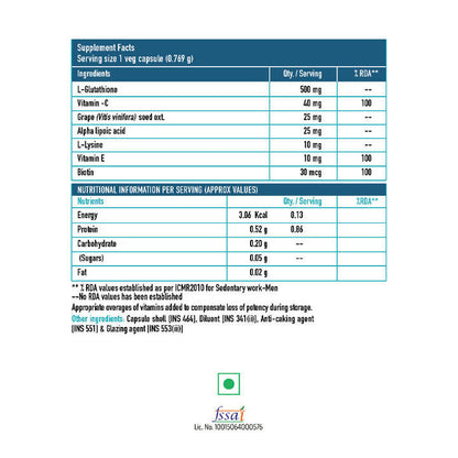 HK Vitals Glutathione Veg Capsules