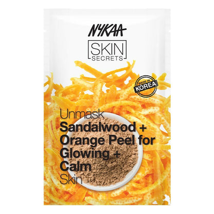 Nykaa Skin Secrets Indian Rituals Sandalwood + Orange Peel Sheet Mask For Glowing & Calm Skin