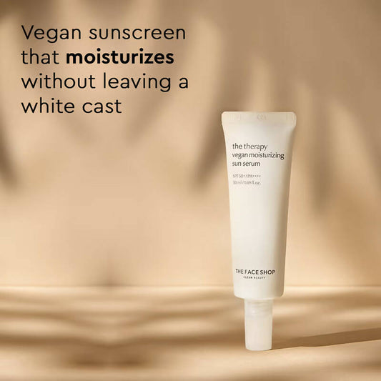 The Face Shop The Therapy Vegan Moisturizing Sun Serum SPF 50+