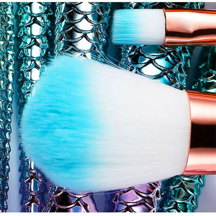 Favon Pack of 4 Professional Mermaid Shaped Makeup Brushes