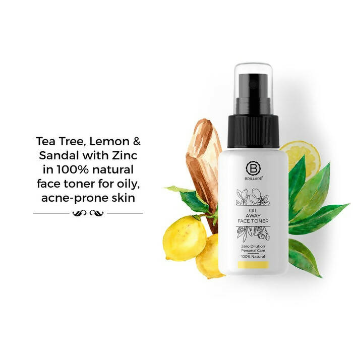 Brillare Oil Away Face Toner For With Tea Tree, Lemon & Zinc