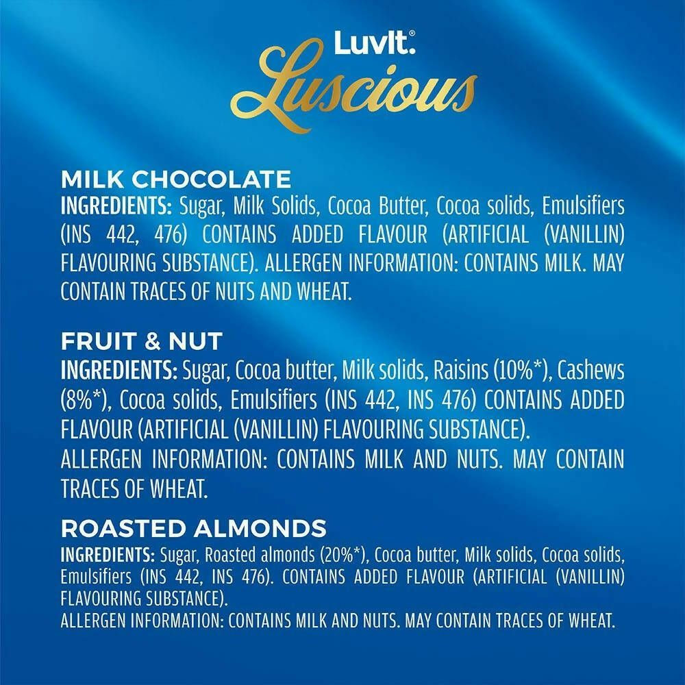 LuvIt Luscious Milk Chocolates Bar Combo