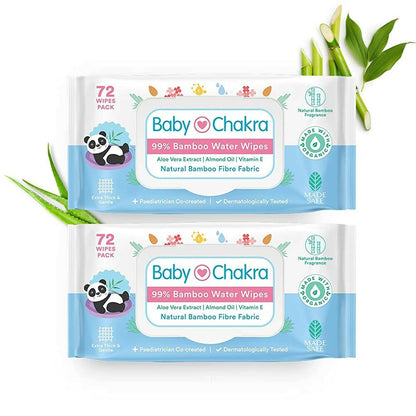 BabyChakra 99% Bamboo Water Soft Wipes -  USA, Australia, Canada 