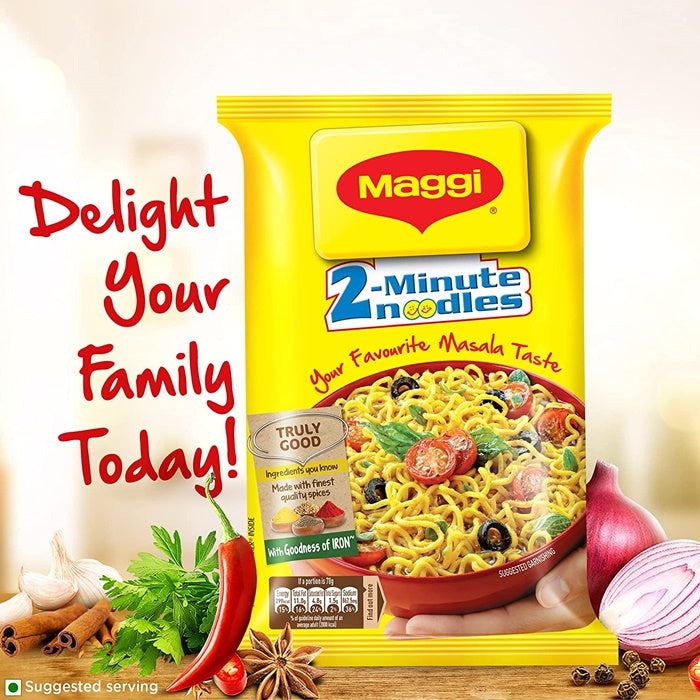 Nestle Maggi 2-Minute Noodles Masala - 70g (Pack of 12)