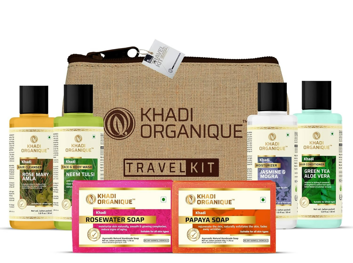 Khadi Organique Grooming Travel Kit Men & Women - 220GM