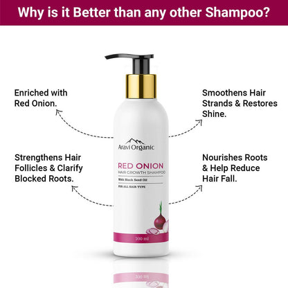 Aravi Organic Onion Hair Shampoo for Hair Growth and Hair Fall Control