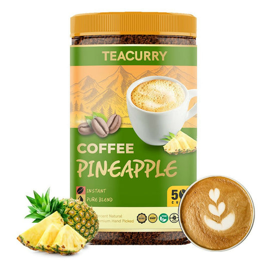 Teacurry Pineapple Instant Coffee Powder - Arabica Freeze Dried Coffee for Instant Hot & Cold Coffee - 50GM