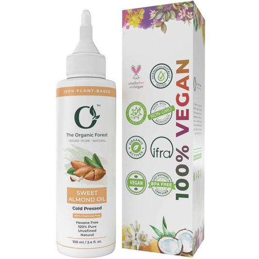 The Organic Forest Sweet Almond Oil for Skin, Face, Hair - 100ML