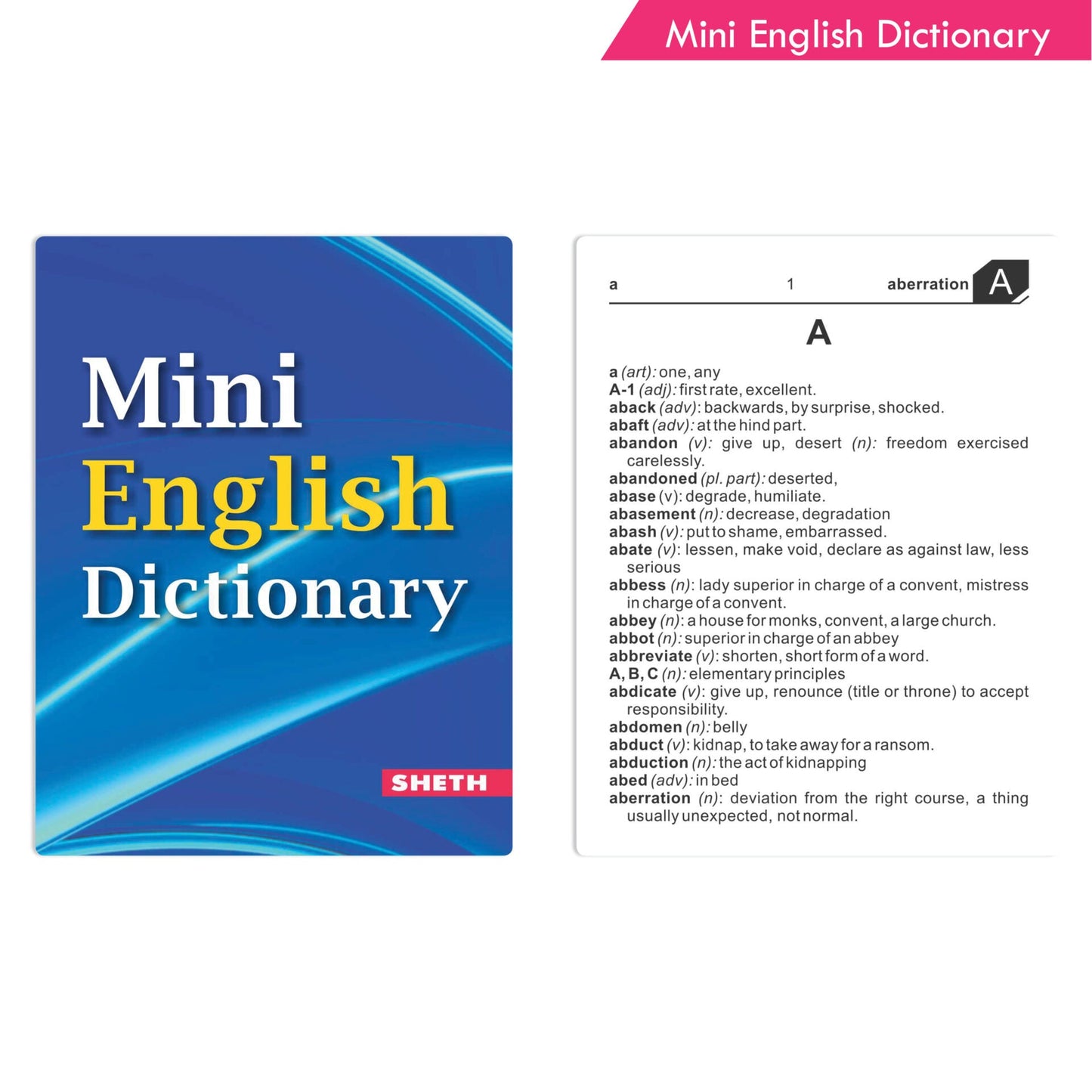 Mini English Dictionary, Pocket Dictionary Age 12+ Years