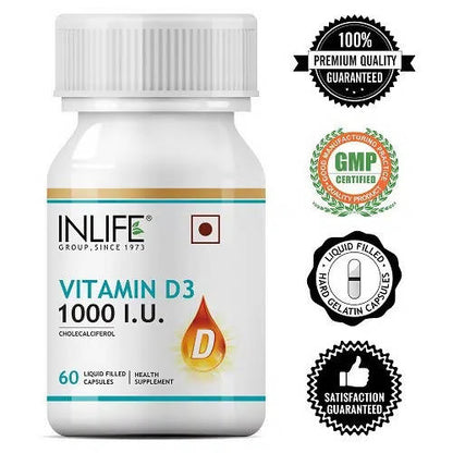 Inlife Vitamin D3 1000 IU Capsules