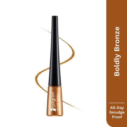 Pilgrim Metallic Eyeliner Boldly Bronze, Long Lasting & Smudge Proof Enriched With Argan Oil