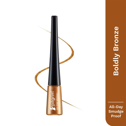 Pilgrim Metallic Eyeliner Boldly Bronze, Long Lasting & Smudge Proof Enriched With Argan Oil