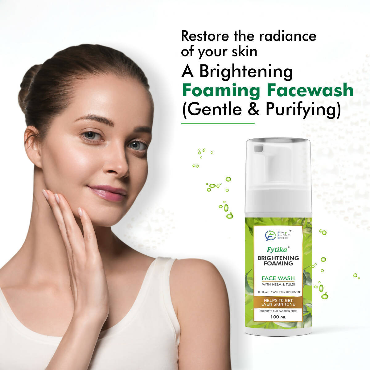 Fytika Brightening Foaming Facewash With Neem & Tulsi