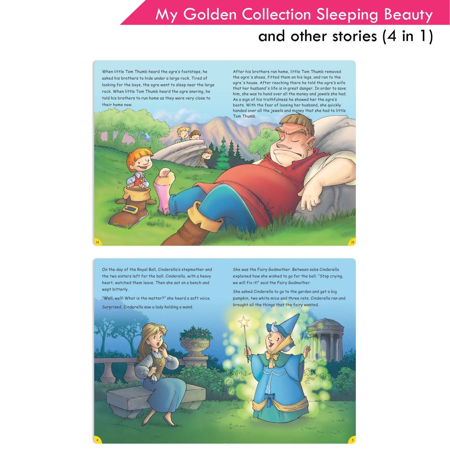 Jolly Kids My Golden Collection Volume 2 Sleeping Beauty and Other 4 in 1 Stories| Bedtime Story Book| Ages 2 - 8 Year