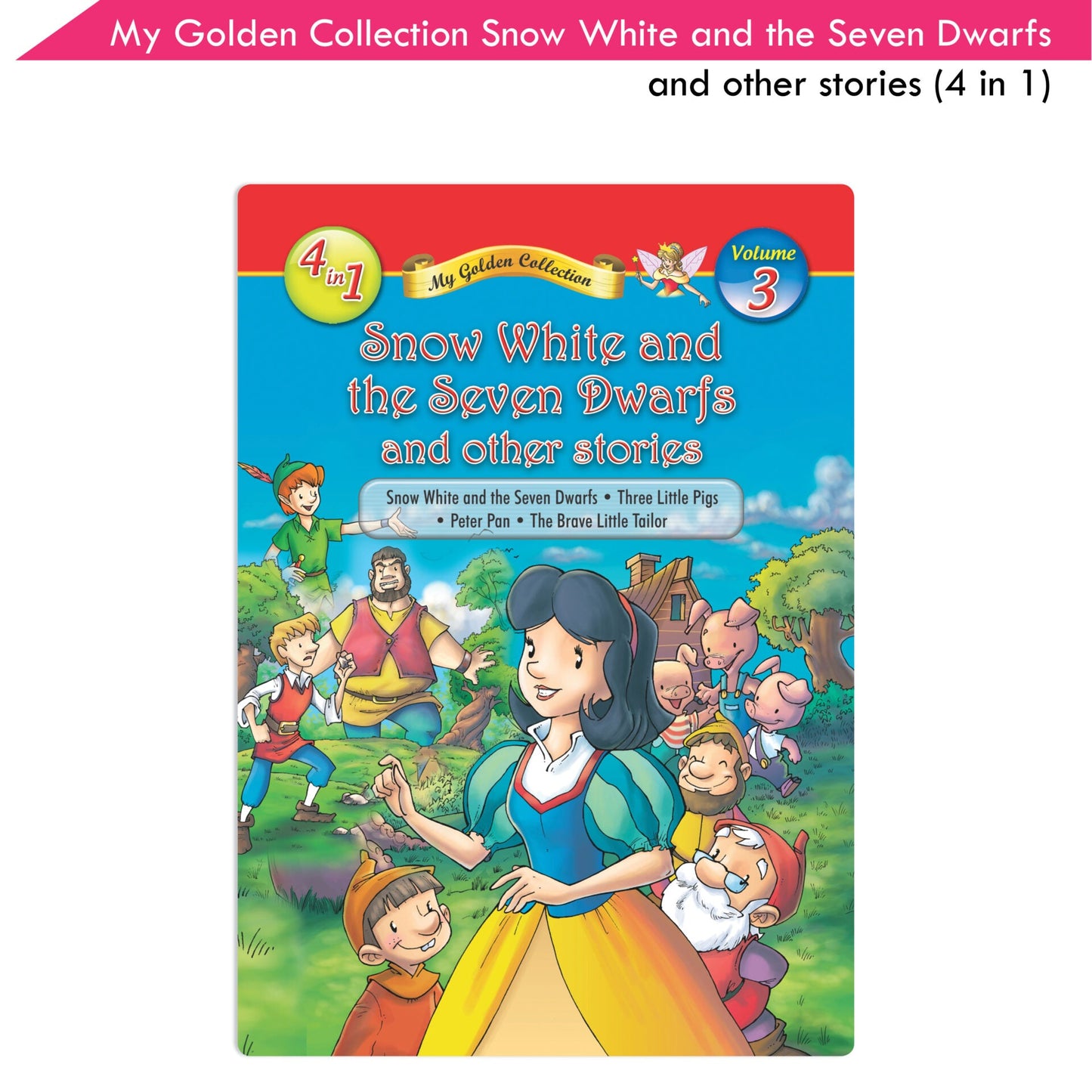 Jolly Kids My Golden Collection Volume 3 Snow White & The Seven Dwarfs & Other 4 in 1 Bedtime Stories| Ages 3-8 Year