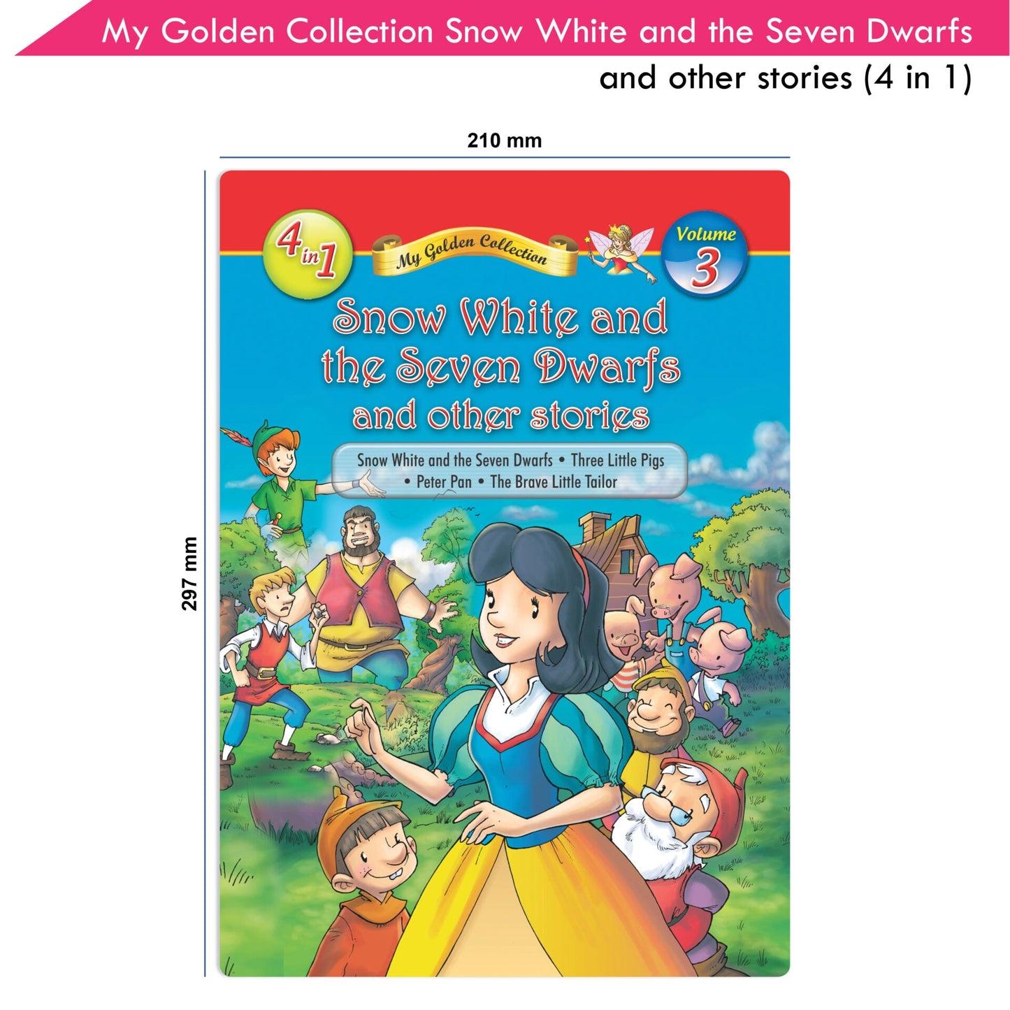 Jolly Kids My Golden Collection Volume 3 Snow White & The Seven Dwarfs & Other 4 in 1 Bedtime Stories| Ages 3-8 Year