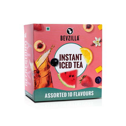 Bevzilla Instant Iced Tea Powder - Assorted 10 Flavours