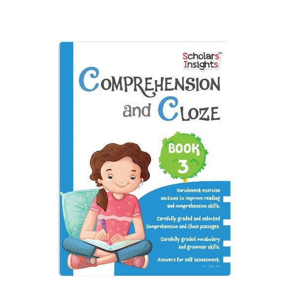 Scholars Insights Comprehension and Cloze Grade 3|English Vocabulary, Grammar Skill Book 3| Ages 8-9 Years -  buy in usa 