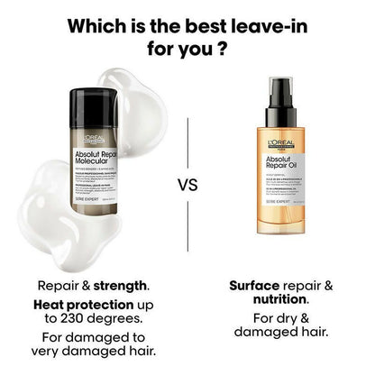 L'Oreal Paris Absolut Repair Molecular Deep Repairing Leave-In Cream For Damaged Hair